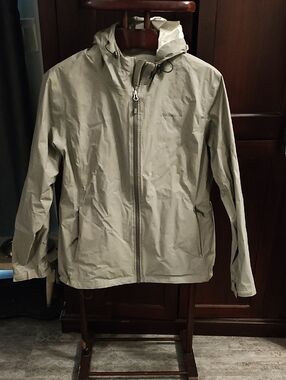 Eddie Bauer Hooded Rain Jacket - Light Gray